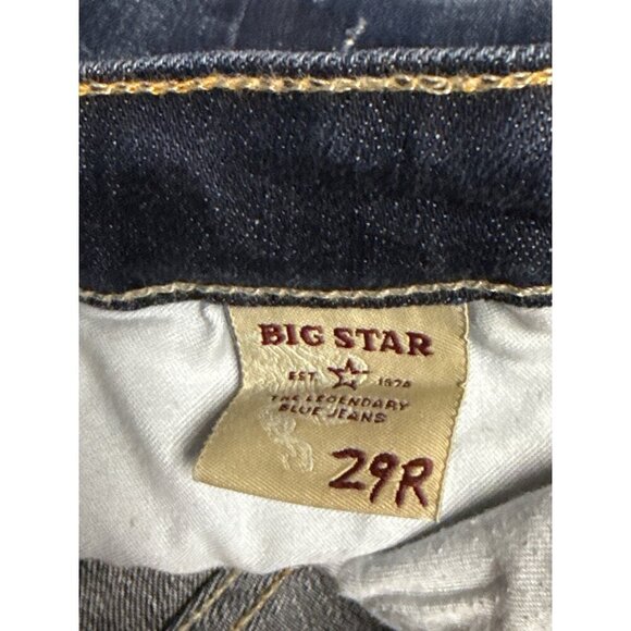 Big Star Women's Jeans Nina Denim Blue Mid Rise Boot Cut Distressed Size 29R 29 - Picture 9 of 11